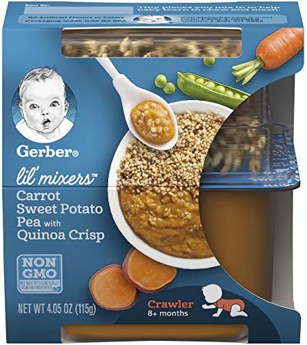 Gerber Purees Crawler Lil Mixers Carrot Sweet Potato Pea with Quinoa Crisp