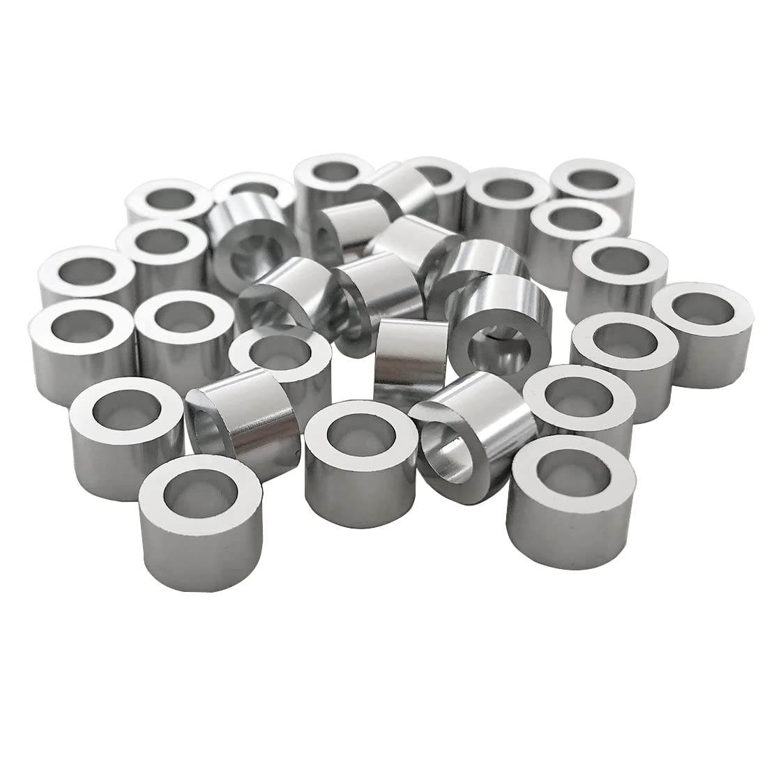 ABBECIAO 25 Pack Silver Aluminum Tube Bead for Metal Stamping and Bracelet Necklace Jewelry Making