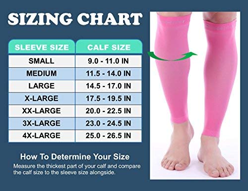 Image of Doc Miller Compression Calf Sleeve for Men & Women, 20-30mmHg | Graduated Support for Running, Shin Splints, Calf Strain, Knee High, Small to 6XL Plus Size