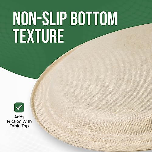 TaidMiao Paper Plates 9 Inches, 100 Pack Disposable Plates For Party – 100% Compostable Plates, Water & Oil Proof Paper Plates, Microwavable Paper Plates Bulk - Brown - Thumbnail 6