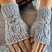 Hand Knit Adult Owl Fingerless Gloves Mittens Mitts – Knitted Granny Gloves with Owls for Warm Hands – Handmade Gift for Women Wife Girlfriend – Handcrafted Hand Warmers