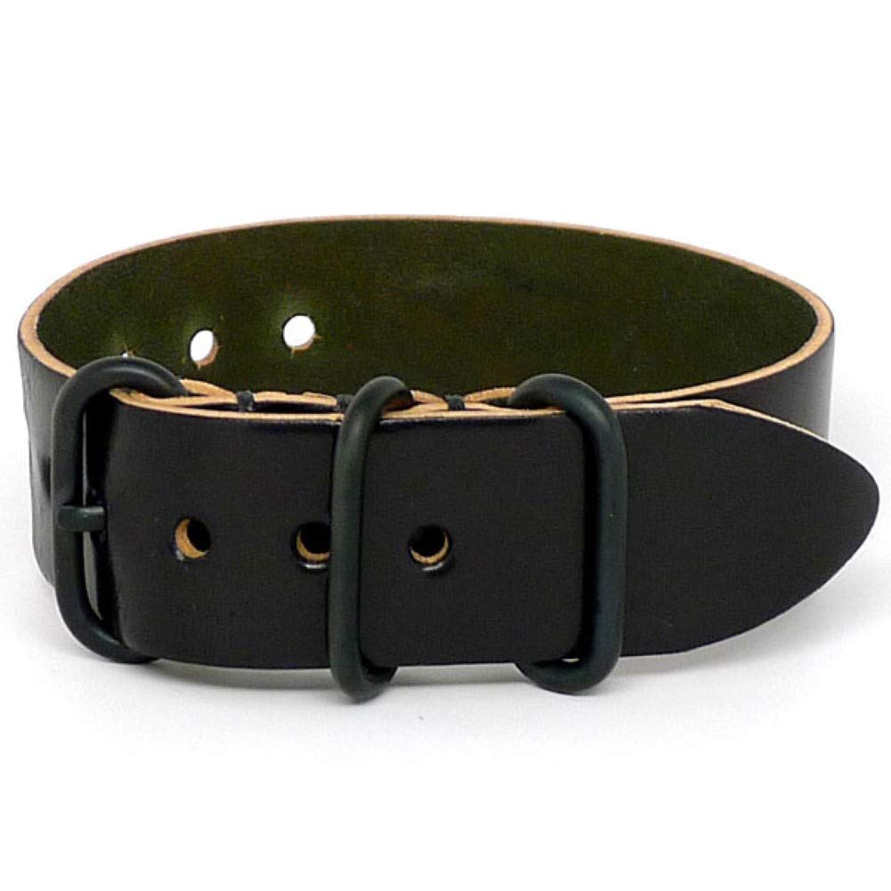 DaLuca MADE IN USA Shell Cordovan 1 Piece Military Watch Strap (PVD Buckle) 18mm 20mm 22mm 24mm 26mm