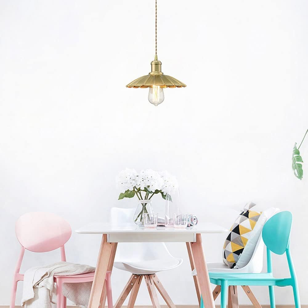 chandelier Lampa wisząca w całości z miedzi, oświetlenie, oprawy oświetleniowe wiszące w stylu vintage 9,8 cala, oświetlenie kopułowe w całości z miedzi Wisząca lampa sufitowa do jadalni w wiejskim