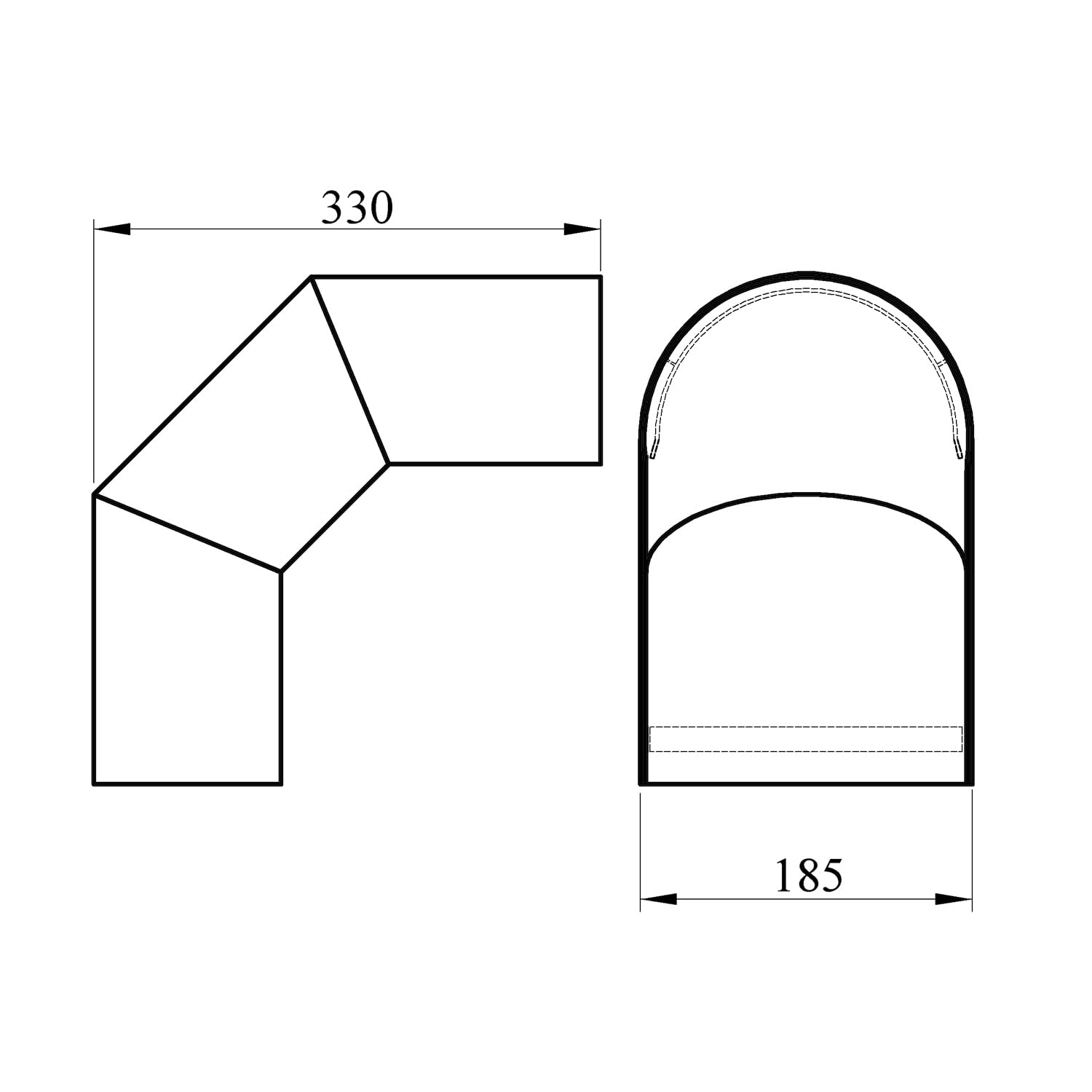raik Thermoschild für Rauchrohrbogen 150 mm 90° Hitzeschutz für Ofenrohrbogen 3-teilig Stahl 2 mm Senotherm Beschichtung schwarz Kamin Zubehör reduziert Mindestabstand