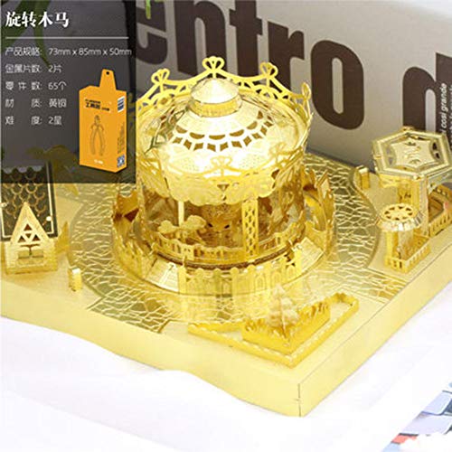BDWY Diy Building 3D Stereo Metal Puzzle Adult Toy Playground Ferris Wheel Diy Assembly Model Creative,F