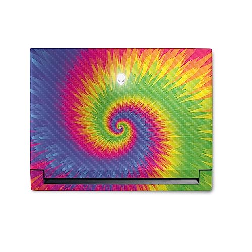 Image of MightySkins Carbon Fiber Skin Compatible with Alienware M18 R1 (2023) Full Wrap Kit - Vibrant Tie Dye | Protective, Durable Textured Carbon Fiber Finish | Easy to Apply | Made in The USA