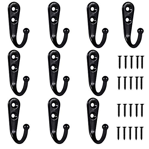 Waybas - 10 PCS Individual Vintage Antique Coat Hooks Wall Mounted Decorative Clothes Hat Hooks Single Robe Hooks Screw in Door Hooks for Kitchen Bedroom Wall Bathroom Garage Hanging with Screws - -7%
