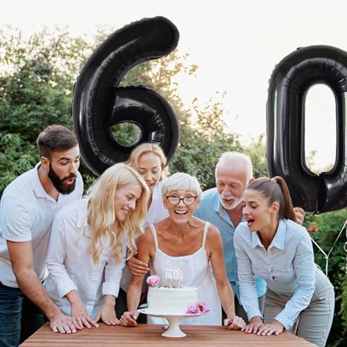 Image of Number Balloons Black Party Balloon - Giant Number 10 Balloon, 40 Inch Large Balloon for Birthday Decorations, Black Party Supplies for Men Women
