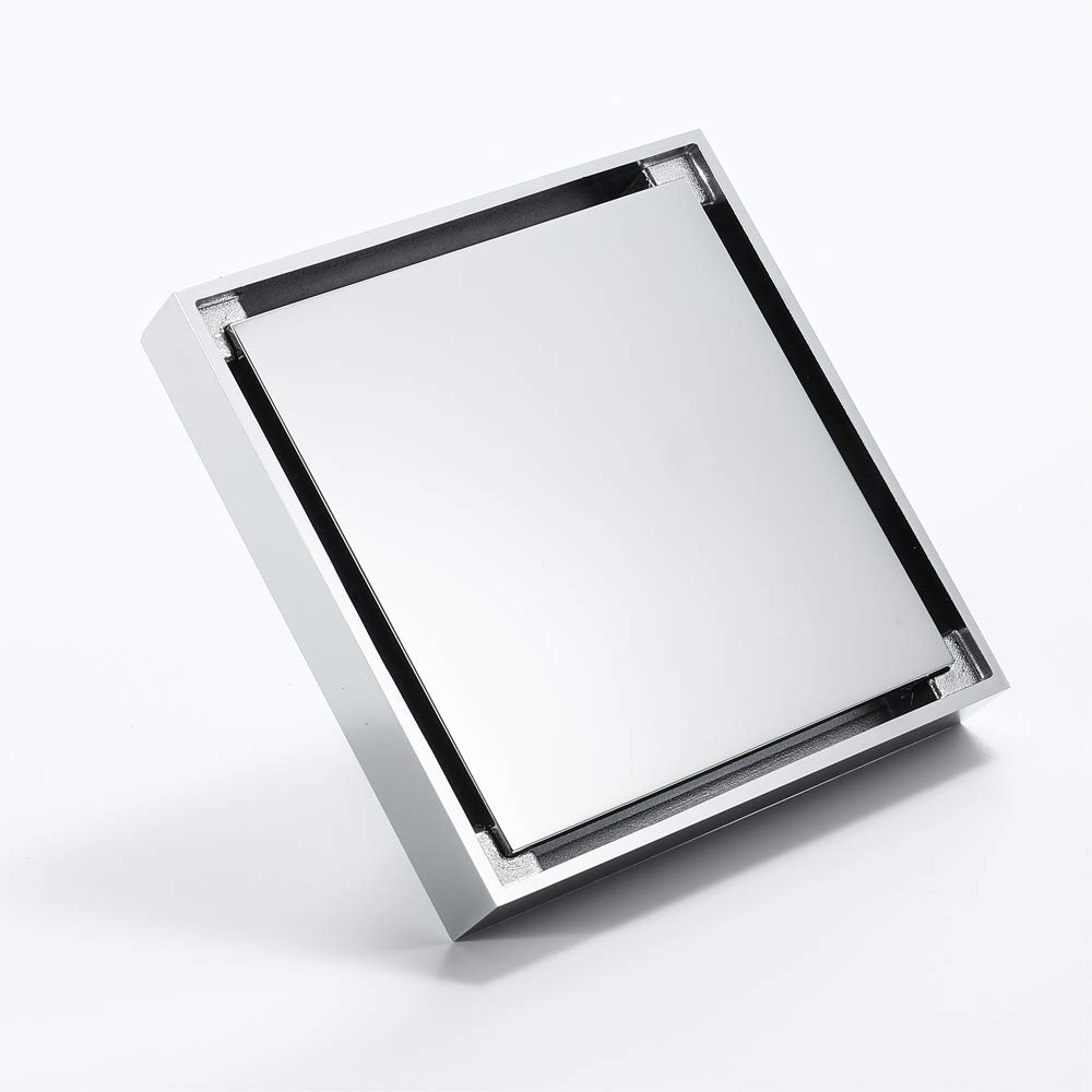 Drenaje de Ducha, Desague Ducha Drenaje de Piso Cuadrado 12x12cm Cromado latón Inodoro Moderno baño Ducha colador Pelo Cocina Anti Olor desagües