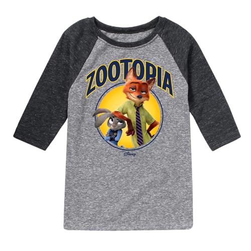 Disney Zootopia - Hopps & Wilde - Toddler & Youth Raglan Graphic T-Shirt - Size Small