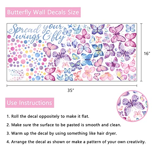 Vinilo decorativo mariposas para pared de 35 x 16 pulgadas miniatura 2