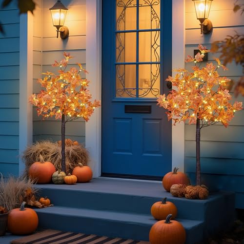  2PCS 4FT 144LED(72LED Each) Artificial Lighted Maple Tree - image 4