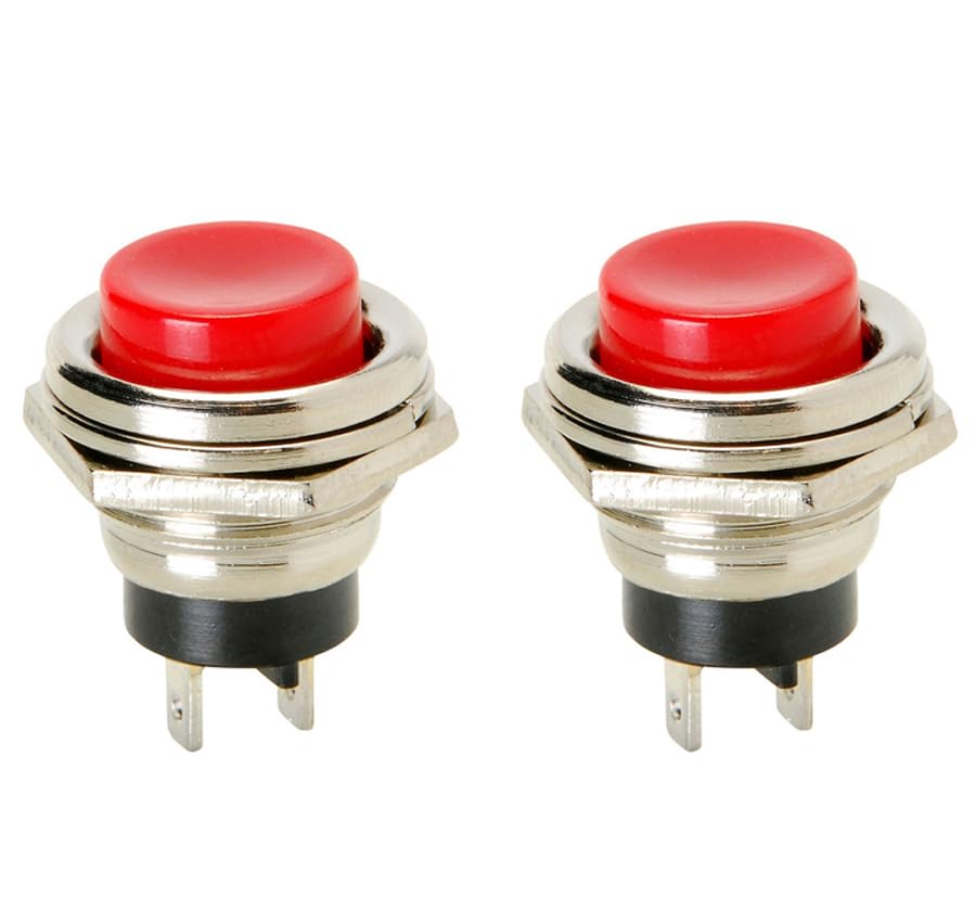 SYMFONIA 2 Pin 3Amp Momentary Red Push Button Switch Panel Mount Push Button Horn Switch-image-11
