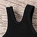 One Shoulder Tank Tops for Girl Kids Ribbed Knit Workout Crop Tank Top Summer Going Out Tops (Black, 5-6 Years)