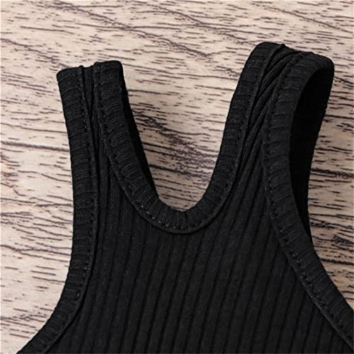Toddler Girls Tank Tops Solid Ribbed One Shoulder Crop Tops Baby Tees Sleeveless Cotton Athletic Sports Dance Undershirt4