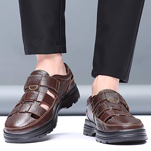 Men's Fisherman Sandals Closed Toe Anti-Slip Platform Adjustable Hook & Loop Strap Summer Hollow Sandals for Casual Outdoor Travel2
