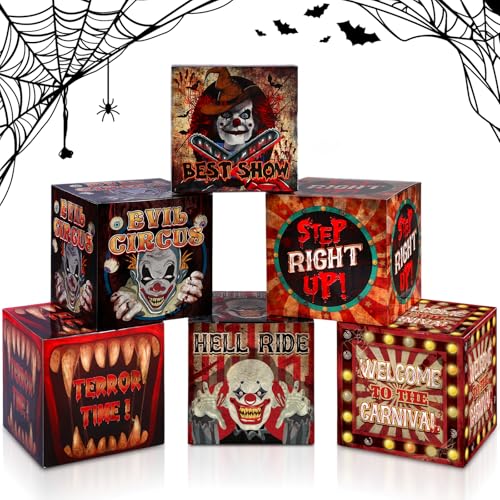 Resholder 6 Pcs Large Halloween Carnival Decorations Creepy Boxes Zombies