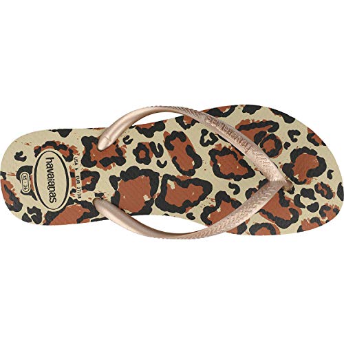 Chinelo Slim Animals, Havaianas, Feminino, Areia/Rose Gold, 37/38