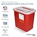 Oakridge Products Large Sharps Container for Home Use and Professional 2 Gallon (3-Pack) with Sliding Top, Biohazard Needle and Syringe Disposal, CDC Certified