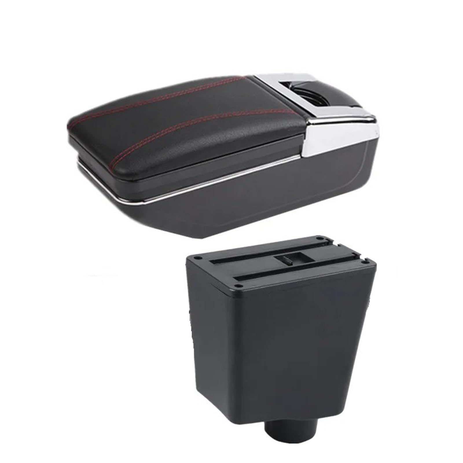 Ecbugat A Red Line No Usb For Clio 4 For Captur For 3 For Iii Iv Armrest Car Box Accessorie Storage Parts Dedicated Interior Retrofit Car Armrest Box(A Red Line No Usb)