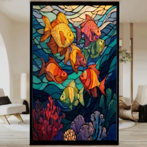 Vinilo Decorativo para Ventana Tropical Coral Landscape 15.7x23.6 pulg miniatura 2
