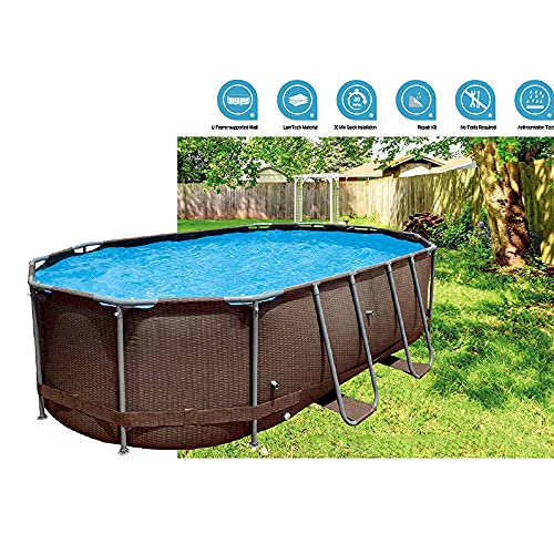 FHISD Badewanne Innen-Außenpool, Aufblasbarer Pool Erwachsene mit Pumpe,Großer Stent-Pool, Außenpool-Cane_4.27M – Bild 3