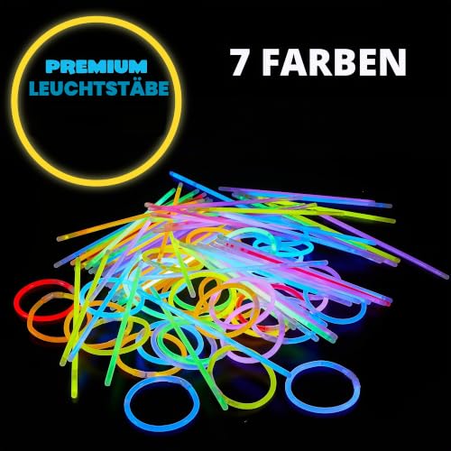 JOYIN 300pcs Knicklichter party set, Neon Leuchtstäbe Party Deko, 20.3 cm Leuchtstäbe, Armbänder Kinder, Partygeschenke… – Ansicht 2