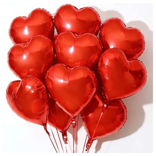 10Pcs Red Foil Heart Shaped Balloons 18 Inch Heart Mylar Balloons For Baby Shower Wedding Valentine Decorations Love Balloons Party Decorations
