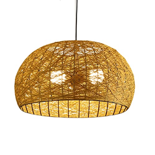 Lampe de rotin ovale de haute qualité esthétique et esprit zen