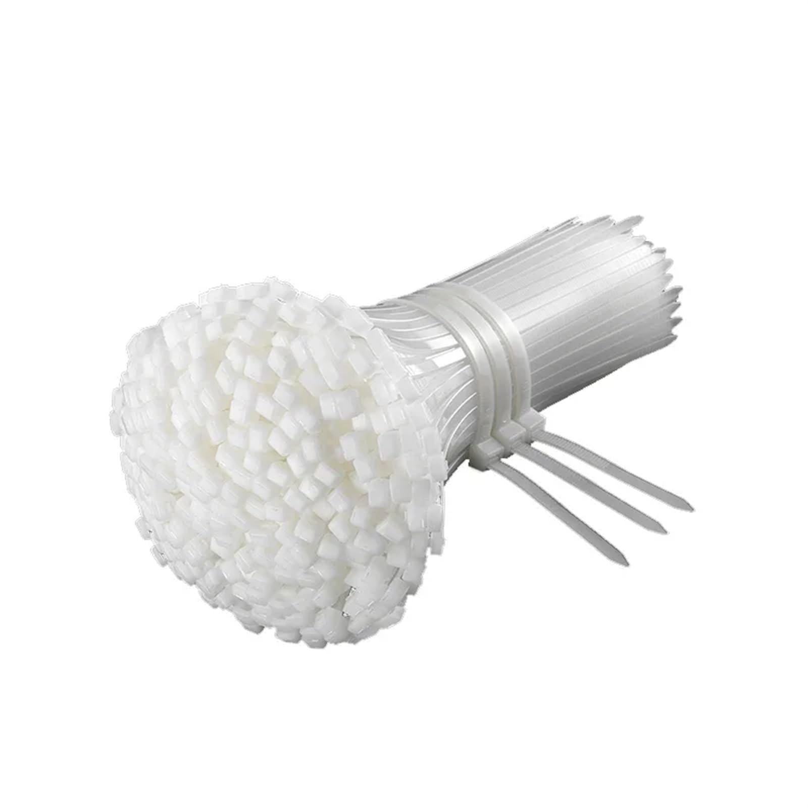 Attache Cable Attache de câble autobloquante, Attache en Nylon, Attaches à Fermeture éclair, en Plastique Blanc, à Pression Forte, résistante aux Hautes températures, 250 pièces(8x200mm)