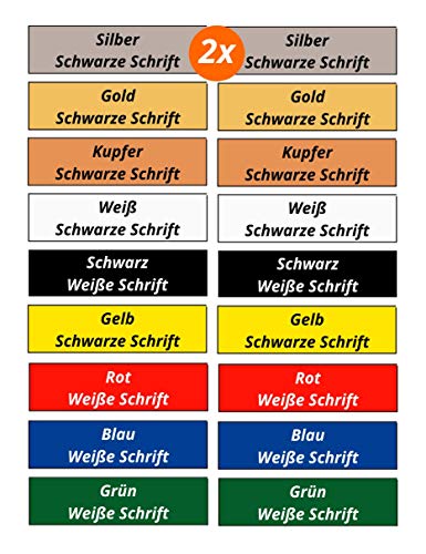 2x Klingelschild Set Türschild Briefkastenschild Namensschild Gravur Selbstklebend 9 Farben Cover