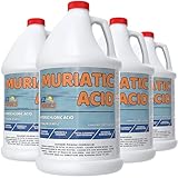 EZ Pools Muriatic Acid for Swimming Pools & Spas – Pack of 4 Gallons, Lowers pH, Muriatic Acid for Pools (HCL), pH Reducer for Water Balancing