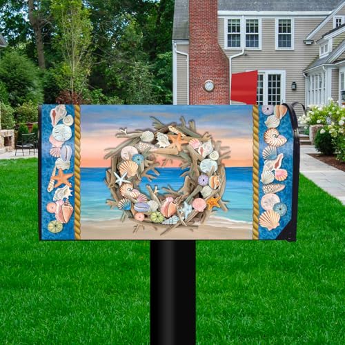 Image of Briarwood Lane Mailbox Cover - Standard Size - Driftwood Wreath Summer for Summer Mailbox Cover