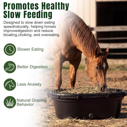 BreezeHug 30 Gallon Slow Hay Horse Feeder, Heavy Duty Hay Pan Net Set by BreezeHug - Image 6