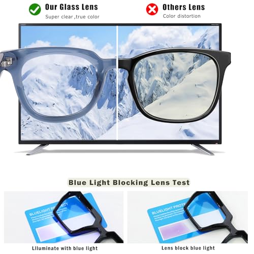 Image of Blue Light Glasses for Woman /Men TR90 Computer Eyeglasses with Anti Eyestrain & UV Glare (Blue)