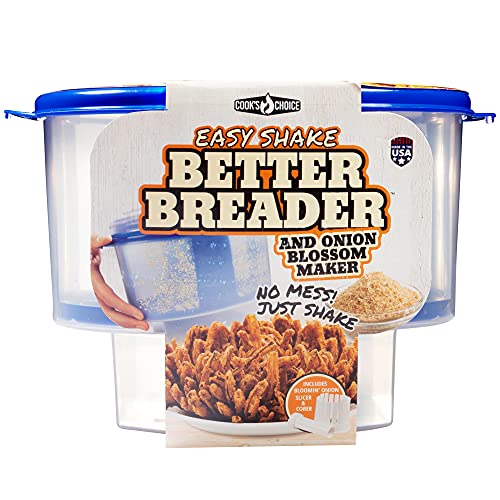Onion Blossom Maker Set With The Original Better Breader Bowl - All-In-One Set Includes Blooming Onion Slicer & Mess Free Batter Breading Station For At Home Or On-The-Go - Perfect Coating Each Time #TOP2