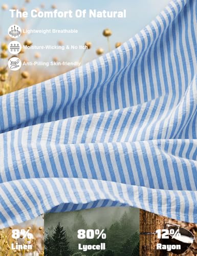 Image of TARSE Womens Striped Linen Barrel Pants with Pockets Y2k Patchwork