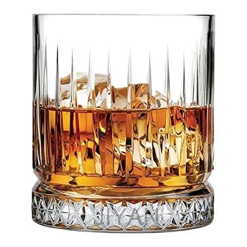 Image of LUXU Farielyn-X Premium Whiskey Glasses Set of 6, Transparent, 370 ML, Whisky Glass, Diamond Design Bar Glass for Drinking Bourbon, Whisky, Scotch Cocktail Tumblers (x YDM-6)