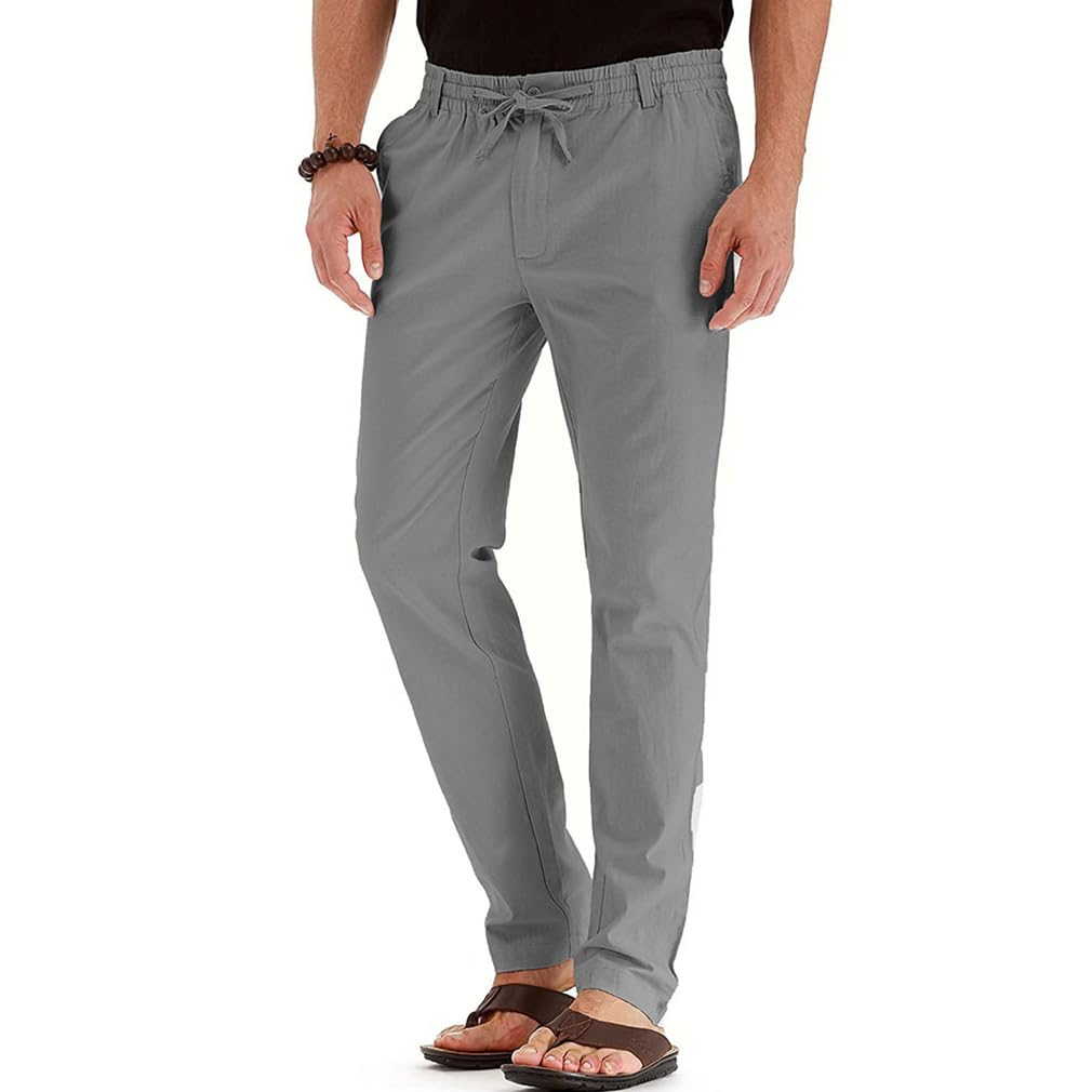 Pantalones Hombre Verano Casuales Anchos Largos Poliéster Chándal Jogger Deportivos Running Gimnasio