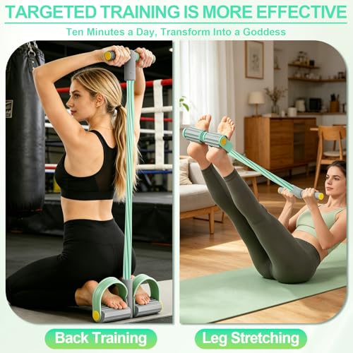 Image of Multifunction Tension Rope, 6-Tube Elastic Yoga Pedal Puller Resistance Band, Natural Latex Tension Rope Fitness Equipment, for Abdomen /Waist /Arm /Leg Stretching Slimming Training