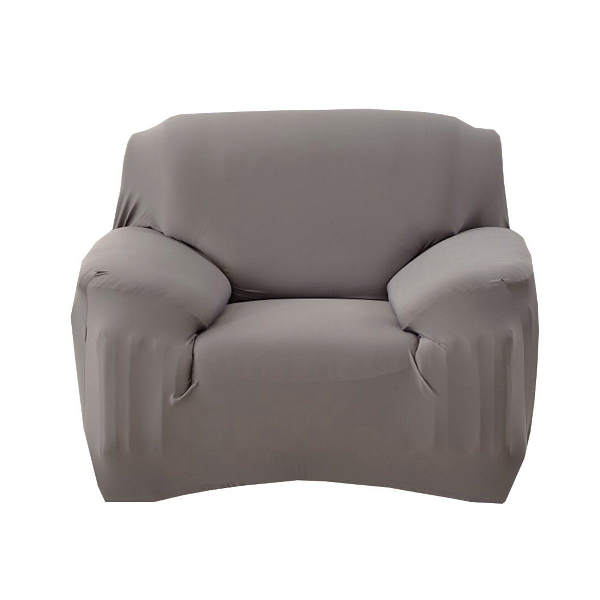Housse de canapé extensible gris 1 place pour protection fauteuil salon