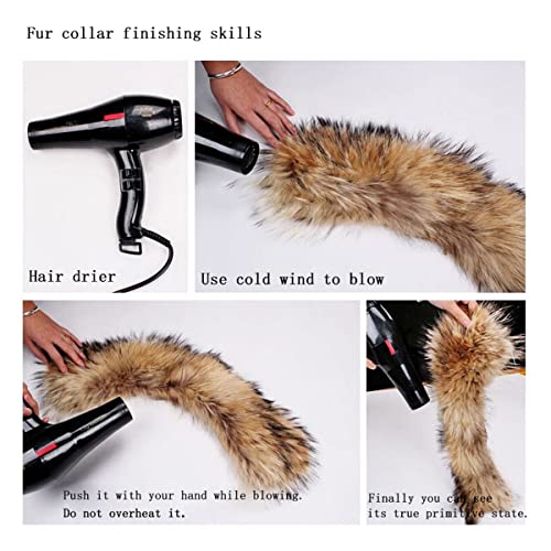 Faux Fur Trim for Hood Replacement, Women's Faux Fur Collar Scarf Neck Collar Replacement for Winter Jacket Coat4