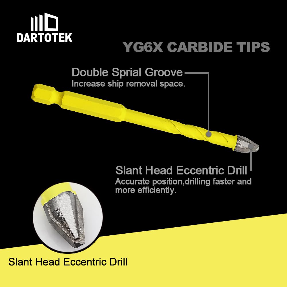 Set 10 Punte Per Trapano Eccentriche - 5/6/8/10/12mm Per Legno, Vetro, Mattone - Foto 6