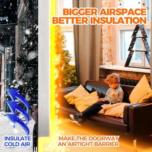 Image of Holikme Door Draft Stopper Under Door Draft Blocker Insulator Doors Sweep Weather Stripping Noise Stopper Strong Adhesive, Black
