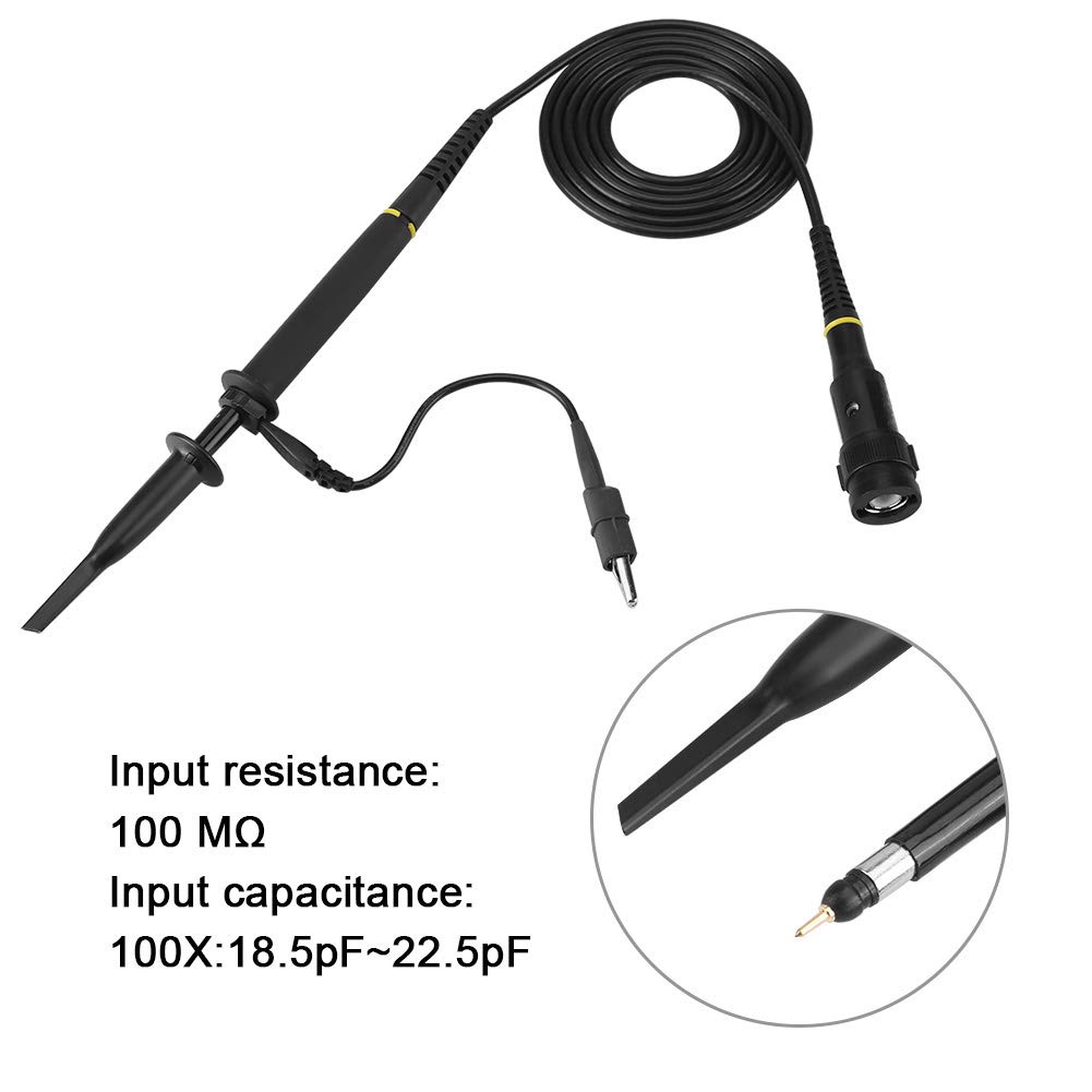 High Voltage Oscilloscope Probe P4060 2000V 60MHz Bandwidth Professional Test Equipment with 1.2m BNC Cable for Electrical Engineers Black