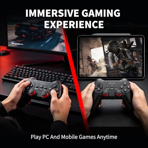 Image of NITHO TWINEX Wireless Controller for Windows PC & Android, Gaming Gamepad with 2.4G USB Receiver, Sensitive Triggers, Precision 3D Competitive Sticks, Stable Connection, Ergonomic Lightweight Joystick