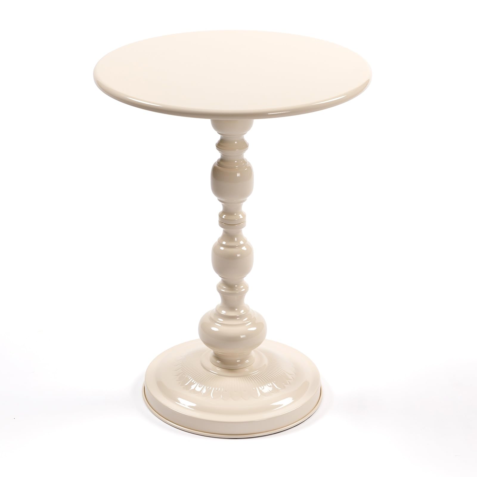 espidoo Vintage Round Metal Coffee Table 15 7 Inch Frost Black End Side Table - Retro Pattern Base