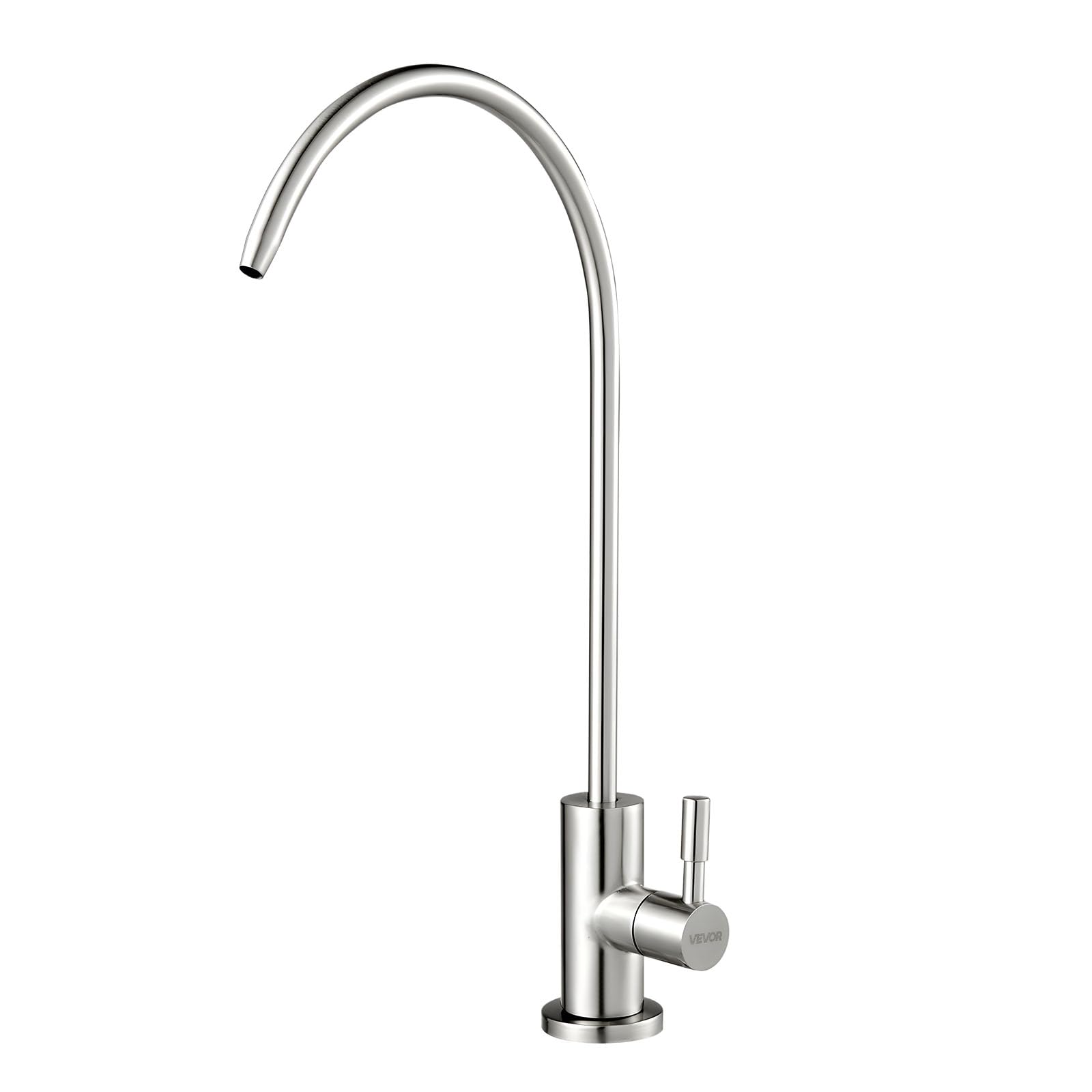 VEVOR Robinet d'eau potable sans plomb en acier inoxydable, robinet à osmose inverse avec valve en laiton massif, filtrée à arc élevé, pour évier cuisine, comptoir de bar, café, couleur nickel brossé