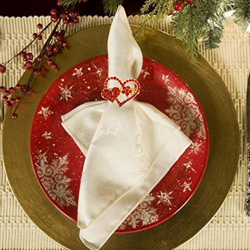 BESPORTBLE 2Pcs Coração Guardanapo Anel de Dia Dos Namorados Casamento Guardanapo Titulares de Anéis