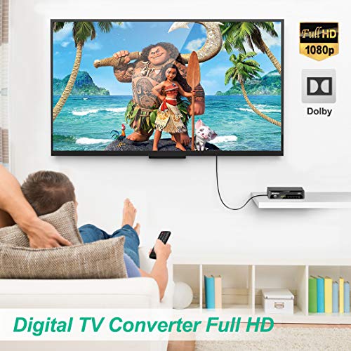 Kingbox Digital Converter Box for Analog TV, ATSC Tuner 1080P with Recording TV Shows, USB Multimedia Playback, and TV Tuner Function (2019 Version)